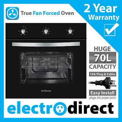 Brilcon 60cm Electric Fan Forced Wall Oven 70L With 10amp Plugs Into Power Point • $339