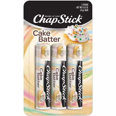 Lip Balm 3 Sticks X 0.15 Oz. Cake Batter Flavor Sweet Aroma Delicious Hydration • $10.98