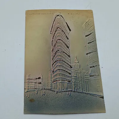 The Flatiron Building Embossed Flocked New York City NY Postcard Vintage 1906 • $11.98