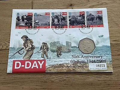 1994 GB D-Day Landings 50th Anniversary  50p Coin Mercury FDC • £4.99