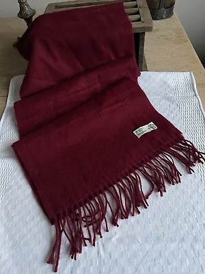 *shepherds Land* 100% Deep Wine Red Lambswool Scarf Nwt • £9