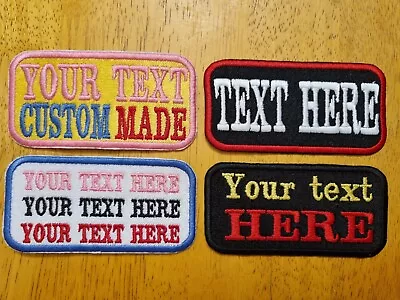 £5 • Buy PERSONALISED Embroidered Name Tag Patch TEXT Badge Sew On Hook And Loop