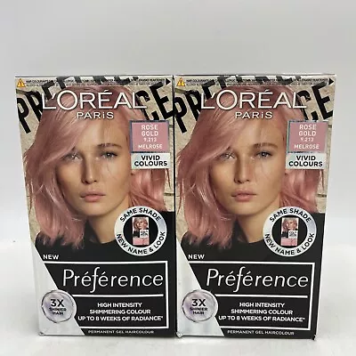 L'oreal Preference High Intensity Permanent Hair Colour Rose Gold 9.213 Melrose • £18.95