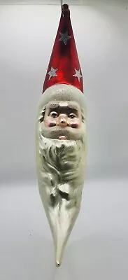 Dept 56 Christmas Ornament Mercury Glass Crescent Santa Hand Painted • $20