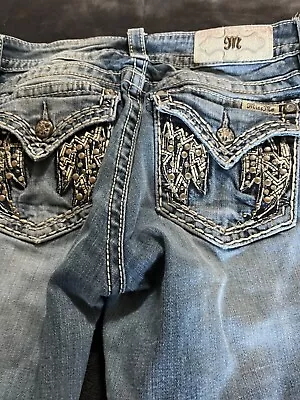 Miss Me Jeans Light Wash Bootcut Bluejeans Angel Wing Back Pockets  • $30