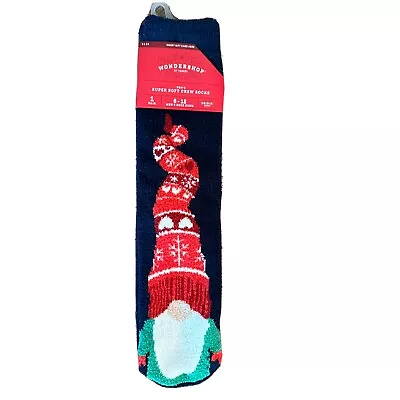 Wondershop Men's Super Soft Crew Christmas Gnome Print Crew Socks 6-12 • $3.99