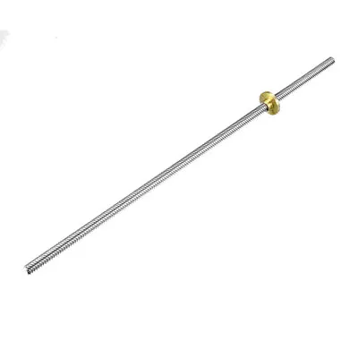 350mm T8 Pitch 2mm Lead 12mm Lead Screw Rod With Copper Nut For 3D Printer • $21.12