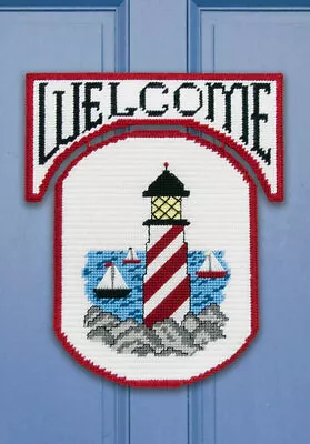 Mary Maxim Lighthouse Welcome Sign Plastic Canvas Kit • $22.49