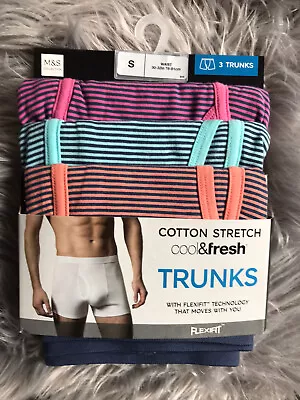 Mens Trunks M&S 3 Pk Size S FLEXIFIT Cool And Fresh • £10