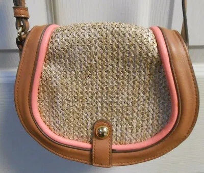 $22.99 • Buy Jessica Simpson Crossbody Purse Bag Tan Small Multiple Sections Adj Strap EUC 