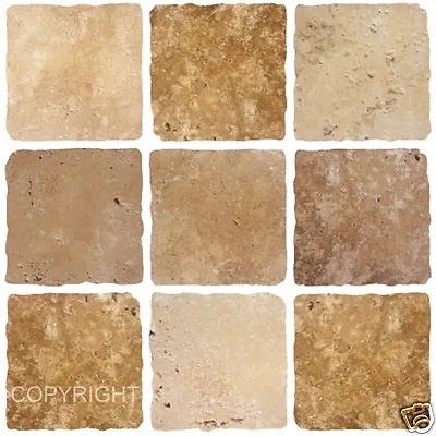 Pack Of 10 Brown Cream Stone Mosaic Tile Stickers Transfers  Bathroom Kitchen • £4.99