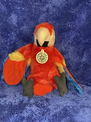 Wild Republic Parrot Red Colorful Bird Plush Stuffed Animal Topical 9” • $7.20