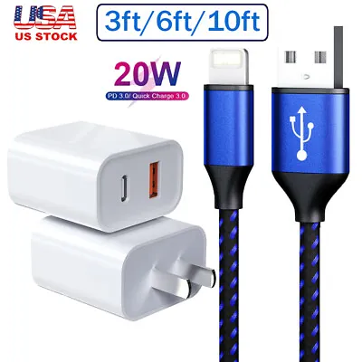 Heavy Duty Fast Charging Cable Cord For IPhone 11 12 13 14 Pro Max XR 8 Charger • $10.69
