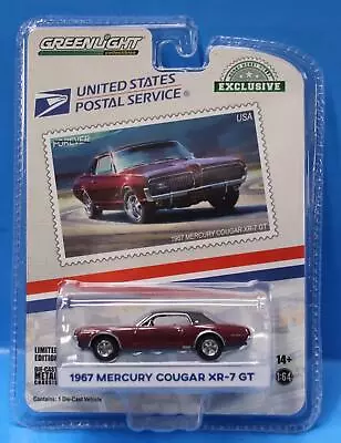 Greenlight Hobby Exclusive 1967 MERCURY COUGAR XR7 GT U. S. POSTAL SERVICE • $8.95