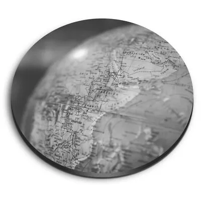 Round MDF Magnets - BW - Globe Sphere Earth Planet Map #42955 • £4.99