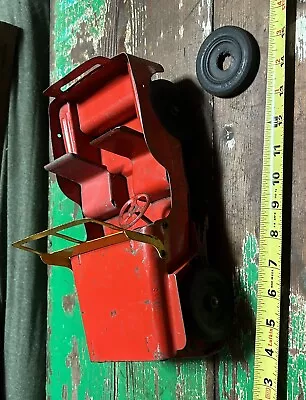 Vintage Louis Marx & Co WILLYS Red Jeep Pressed Steel Toy Jeep USA • $95