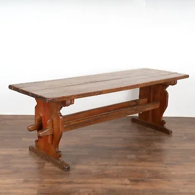 Farm Dining Kitchen Table With Trestle Base Denmark Circa 1820-40 • $3150