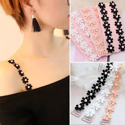 £2.99 • Buy 1 Pair Bra Straps Flower Lace Adjustable Bra Strap Shoulder Strap Dress Decor