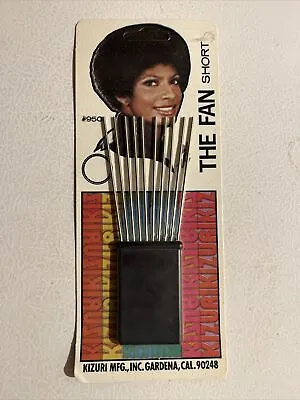 Vintage 1970s Kizuri Afro Comb Hair Pick Fan Short Groovy NOS Sealed Unused • $35.99