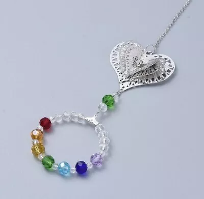 Heart Crystal SuncatcherRainbow MakerCrystalsChakraFeng ShuiHanging Pendant • £4.99