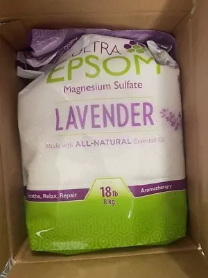 Ultra Epsom Lavender Bath Salts Magnesium Sulfate 18 Pound Bags SEALED • $34.99