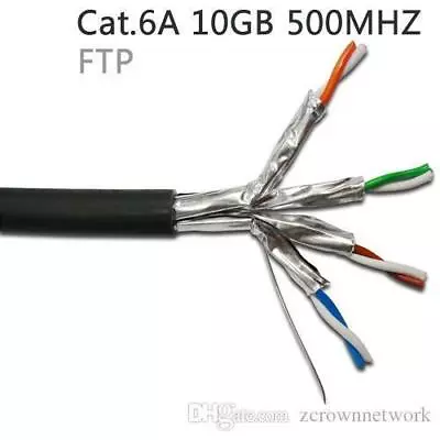 £16.80 • Buy External SHIELDED CAT6A Outdoor Burial Use COPPER Ethernet Cable FTP Reel Lot