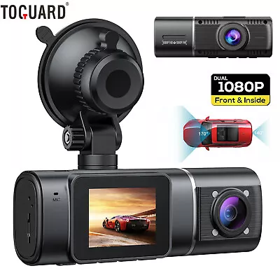 $79.95 • Buy TOGUARD Uber Dual Dash Cam Front And Inside Car Camera FHD 1080P IR Night Vision