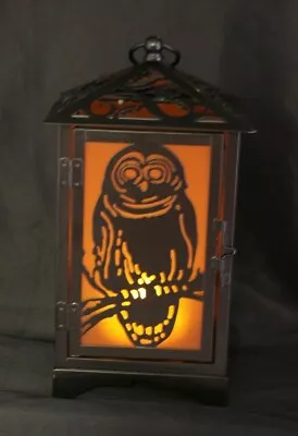 Halloween Indoor/Outdoor Metal Lantern Flickering Candle: Owl Design - H0 • $34.99