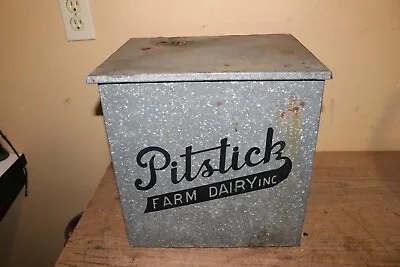 Vintage 1950's Pitstick Farm Dairy Milk Bottle Porch Box Delivery Man Cooler • $135