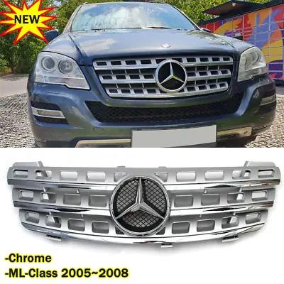 AMG Front Grille W/Emblem For Mercedes Benz ML Class ML350 ML500 Grill 2005-2008 • $78.49