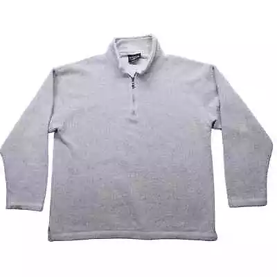 Galyan's Sweatshirt Mens Large Gray Pullover 1/4 Zip Turtle Neck Thermal Cotton • $16.98