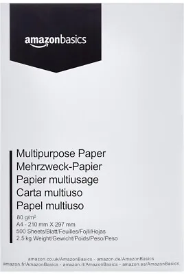 AmazonBasics Multipurpose Copy Paper A4 80gsm 500 Sheets - White • £2.50