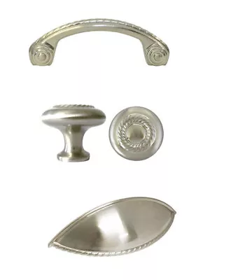 Satin Nickel Rope Kitchen Cabinet Drawer Knobs And Pulls Brushed Nickel • $1.30