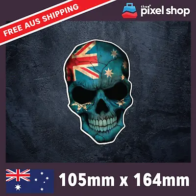 Aussie Skull Sticker - Decal Funny Joke Boat 4x4 Accessories 4wd Bush Australia • $5.49