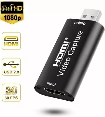 £14.95 • Buy Video Capture Card 4K HDMI To USB 2.0 HD 1080P Live Streaming Recorder Grabber