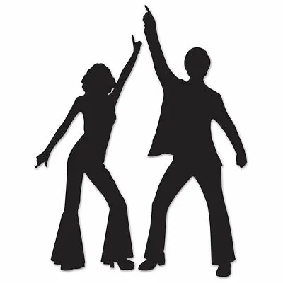 2 X Disco Silhouettes Cutouts (32 /36 ) 70's Style Party Decoration • £11.39