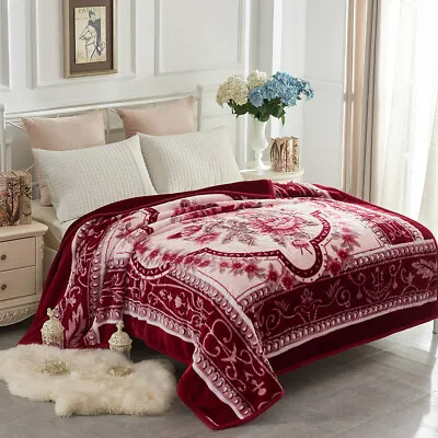 2 Ply Korean Mink Blanket Thick Blanket Pretty Raschel Blanket Queen • $45.99