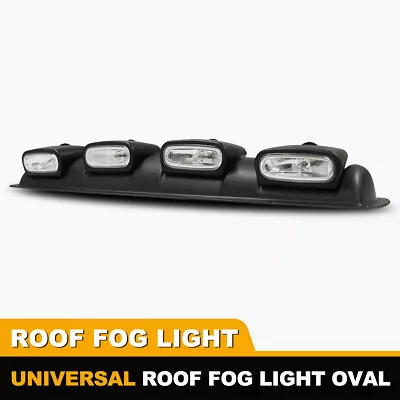 Universal Black Frame Clear Lens Roof Mounted Fog Light + Bulbs + Switch • $56.99