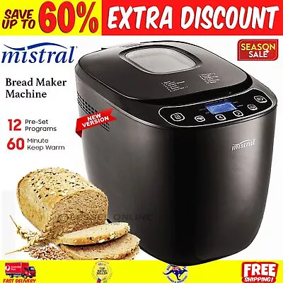 Bread Maker Machine Automatic Bakehouse Oven Breadmaker Loaf Dough Mixer Knead • $123.63