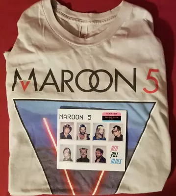 Maroon 5 Concert Xl Tee Shirt + Red Pill Blues New Sealed Cd • $34.99