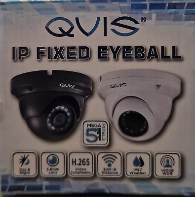 QVIS IP 5MP Colour CCTV Camera With IR (Dark Grey) • £40