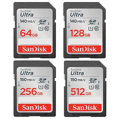 £30.45 • Buy SanDisk 64GB 128GB 256GB 512GB Ultra Class 10 UHS-I SD 140MB/s SDXC Memory Card