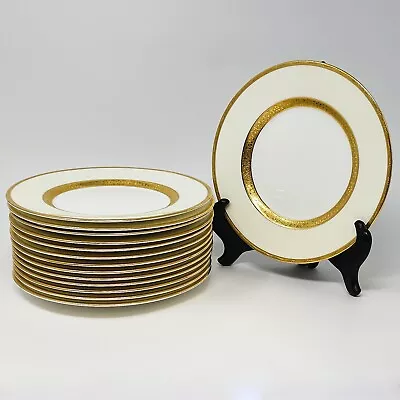 Minton K160 Replacement Salad Plate Fine Bone China Gold Edge Verge Cream Rim • $24.99