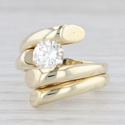 $4999.99 • Buy 1.02ct VS2 Round Diamond Solitaire Bypass Ring 14k Gold Sz 6.5 Jose Hess 137988