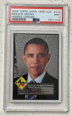 2009 Topps American Heritage Heroes Chrome #'d 1541/1776 Barack Obama #C20 PSA 9 • $99.99