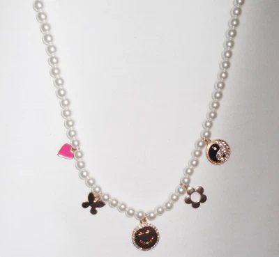 £4.50 • Buy RIVER ISLAND NECKLACE NEW Pearls & Diamante Charms R.I Fashion Jewellery