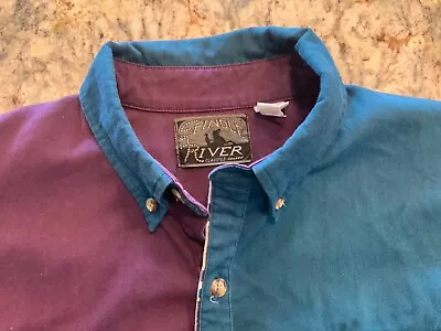 Vintage Spindle River Multicolor Button Down Western Shirt Mens Size XL (N599) • $25.99
