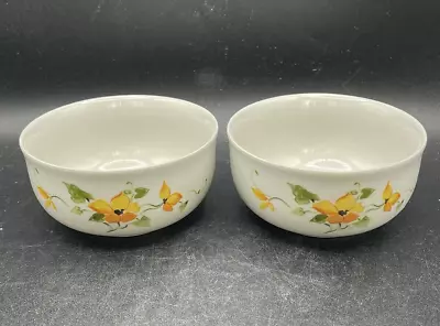Dipping/Fruit Bowls Goebel Oeslauer W. Germany Meridian Yellow Flowers Vintage • $15