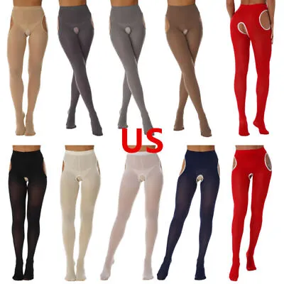 US Women's Pantyhose High Waist Tights Suspenders Stretchy Thigh High Stockings • $2.63