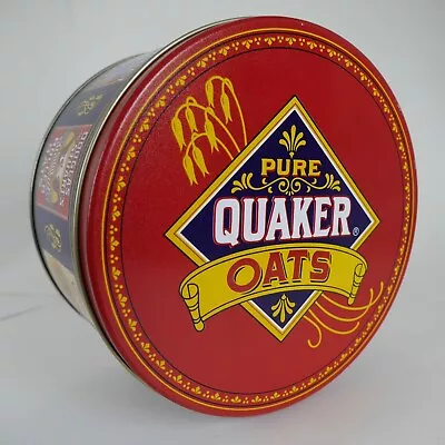 Quaker Oats Collectible Advertising Tin Vintage Tea Biscuit Container Canister • $13.26